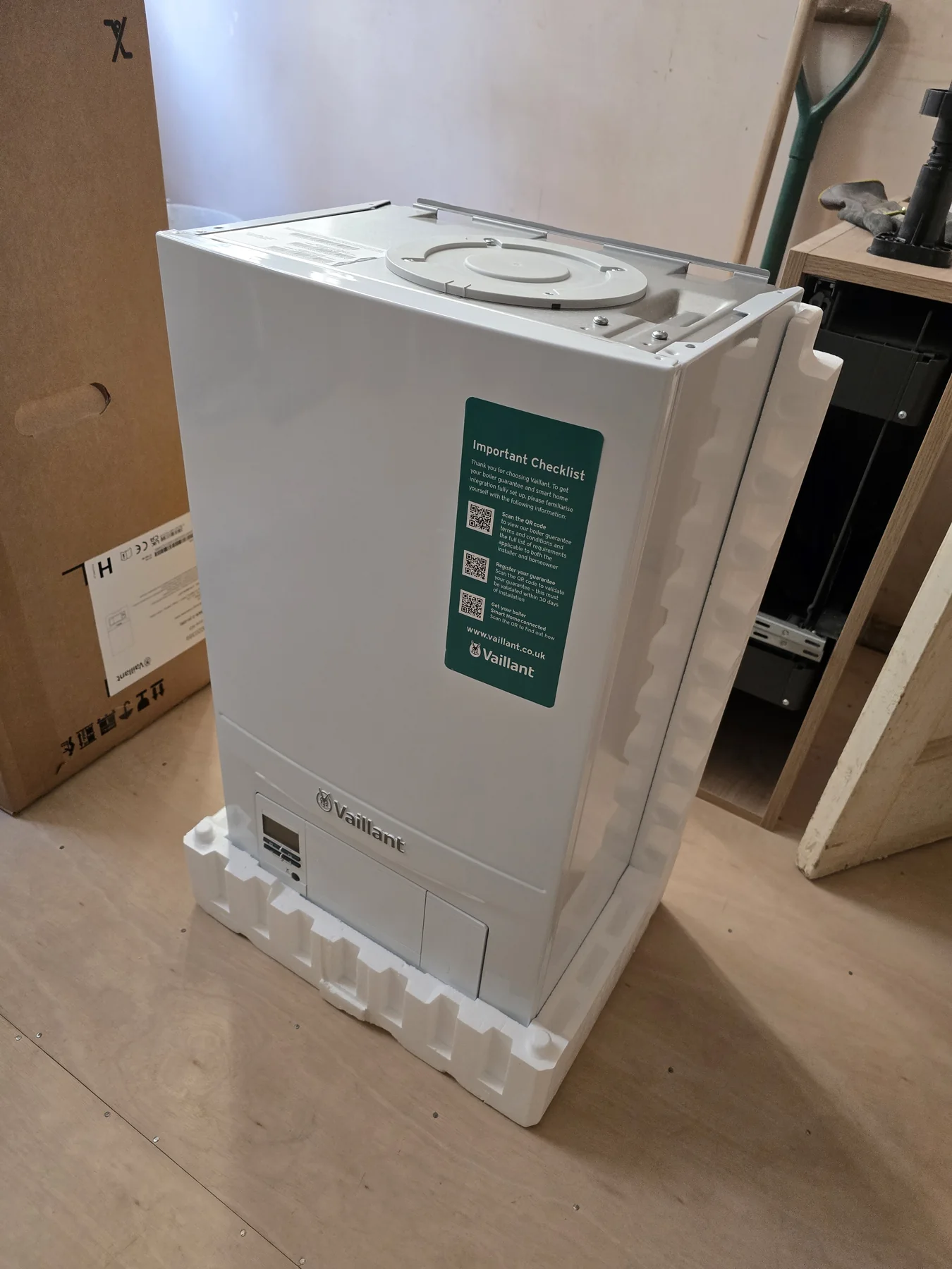 Boiler prepared for careful installation